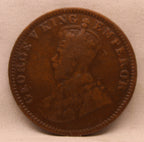 Quarter Anna 1920 George V Copper coins