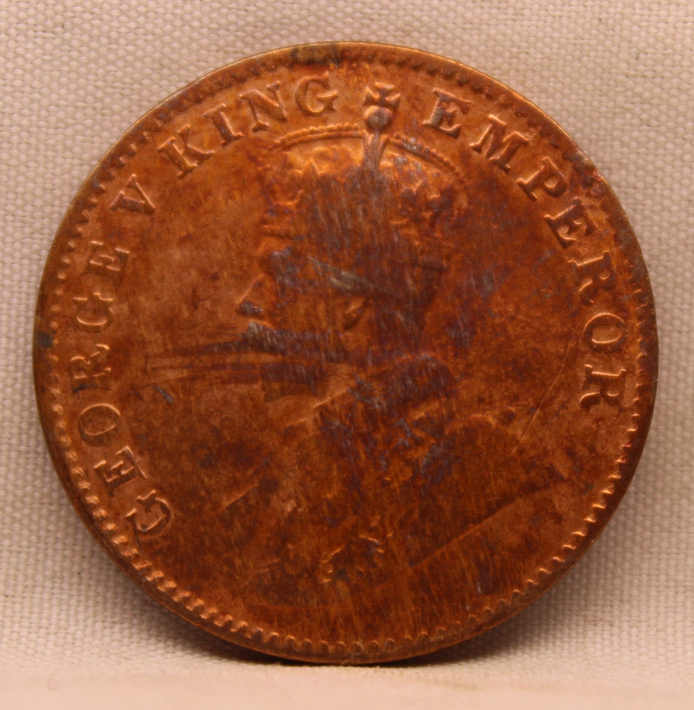 Quarter Anna 1925 George V Copper coins