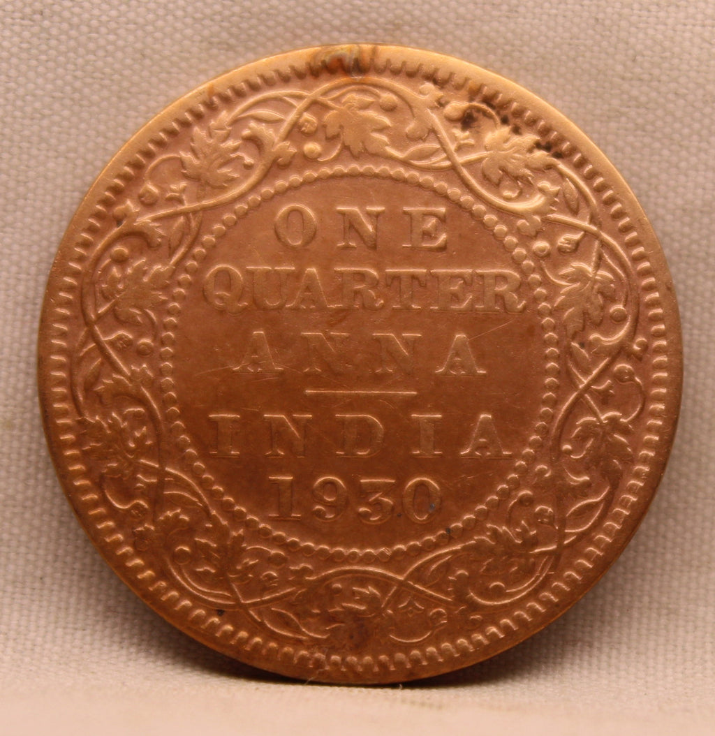 Quarter Anna 1930 George V Copper coins