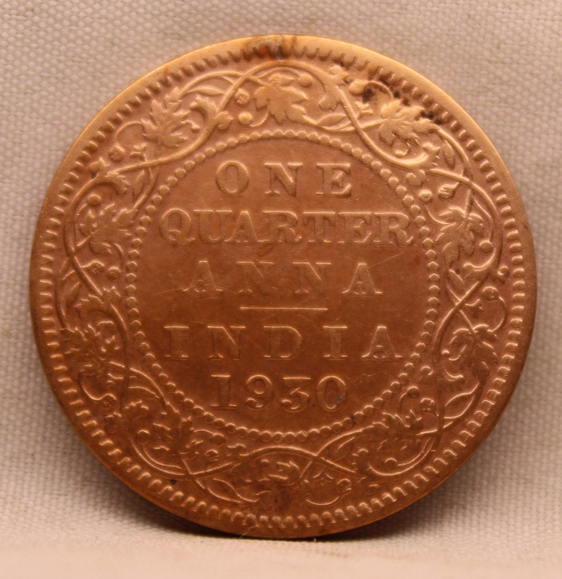 Quarter Anna 1930 George V Copper coins