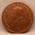 Quarter Anna 1930 George V Copper coins