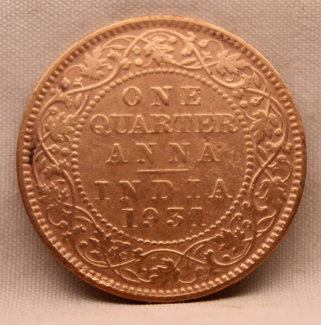 Quarter Anna 1931 George V Copper coins