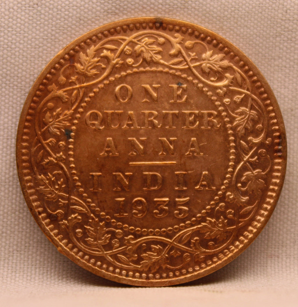 Quarter Anna 1935 George V Copper coins