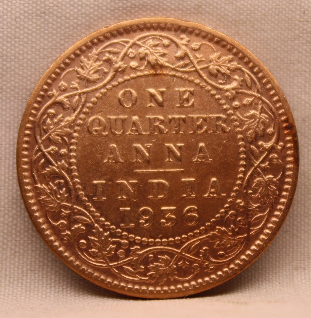 Quarter Anna 1936 George V Copper coins