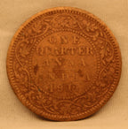 Quarter Anna 1911 George V Copper coins