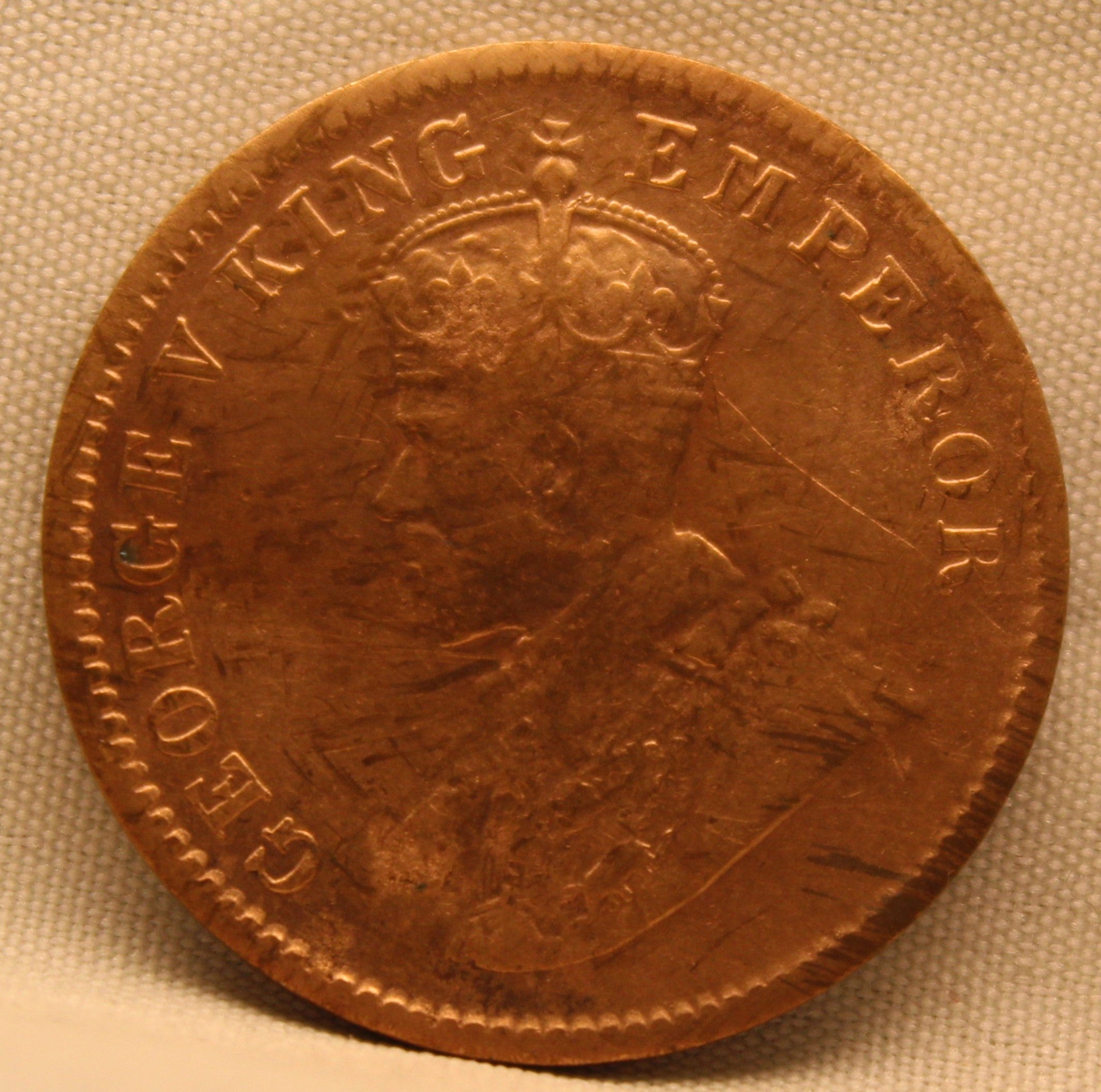 Quarter Anna 1911 George V Copper coins