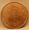 Quarter Anna 1912 George V Copper coins
