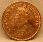 Quarter Anna 1912 George V Copper coins