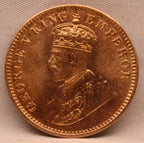 Quarter Anna 1913 George V Copper coins