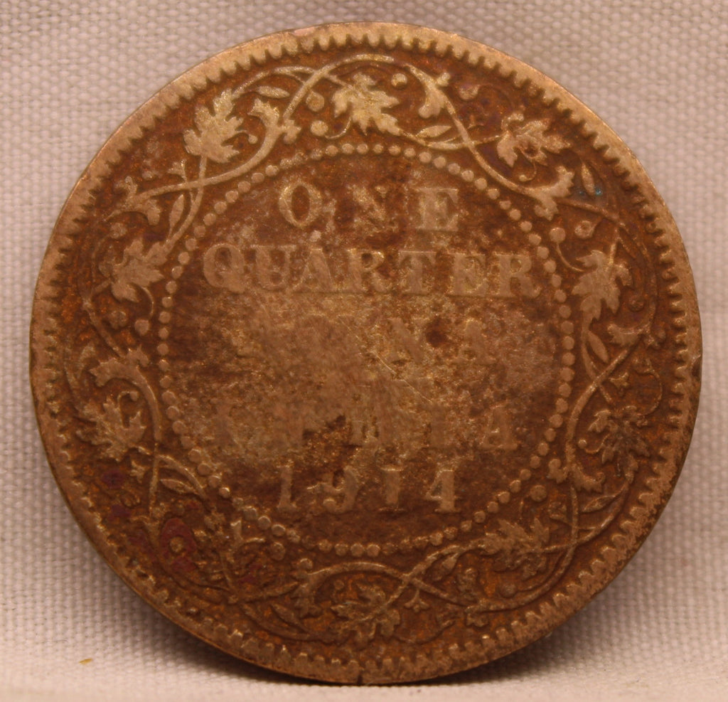 Quarter Anna 1914 George V Copper coins
