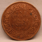 Quarter Anna 1916 George V Copper coins