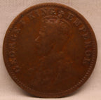 Quarter  Anna 1918 George V Copper coins