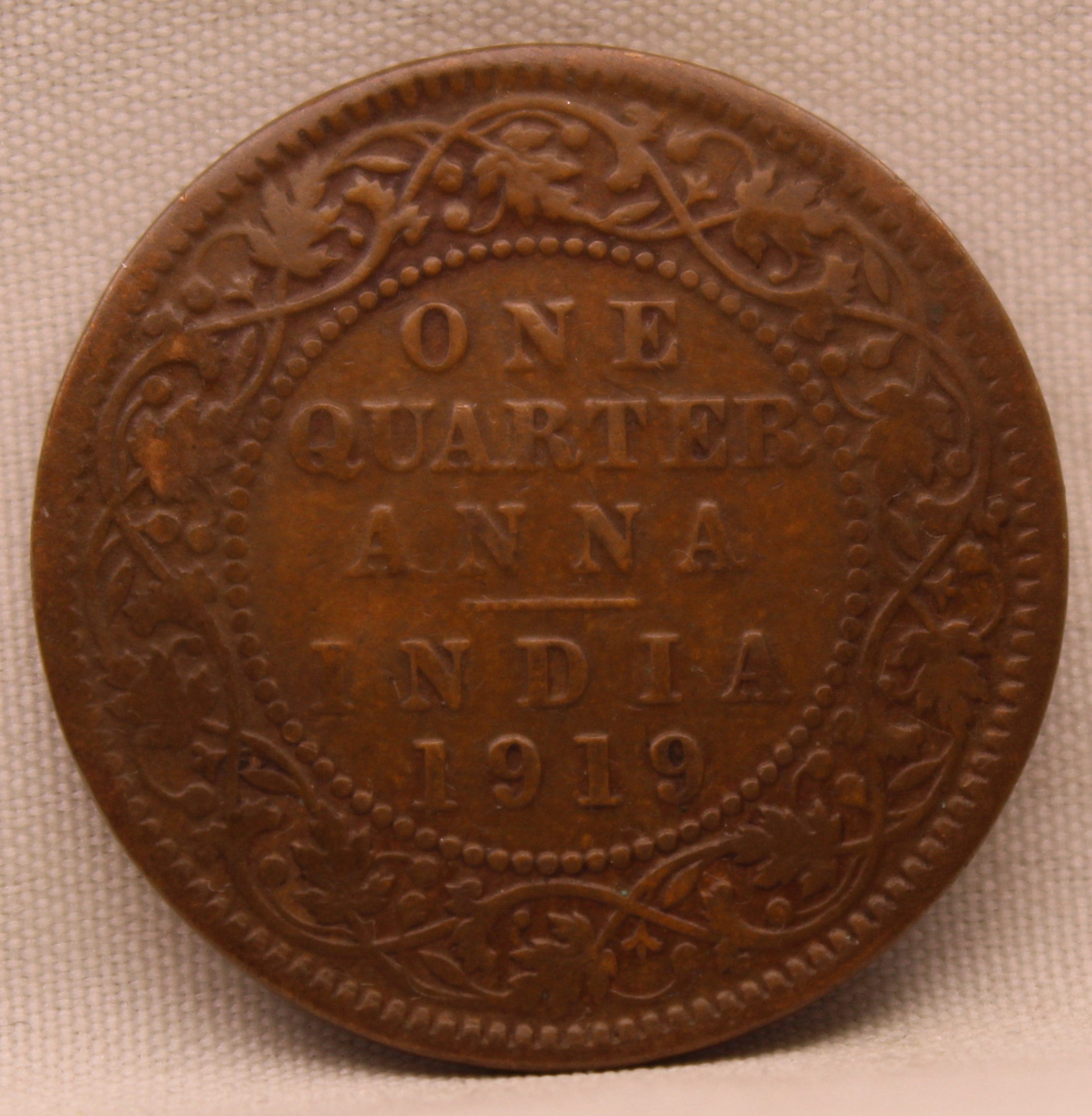 Quarter  Anna 1919 George V Copper coins