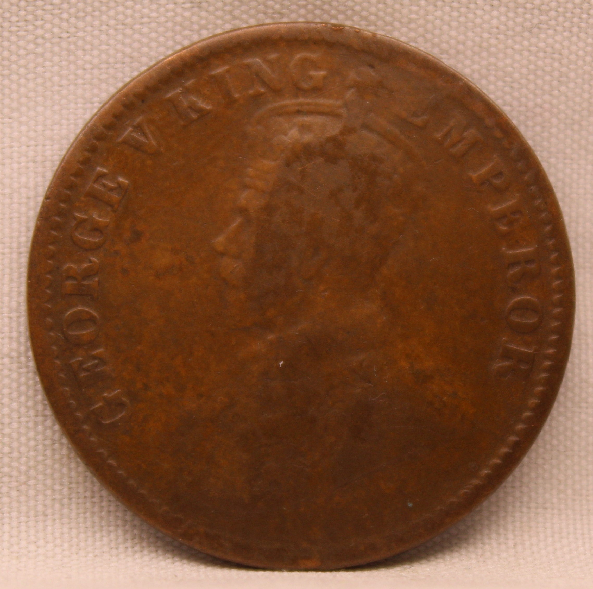 Quarter  Anna 1919 George V Copper coins