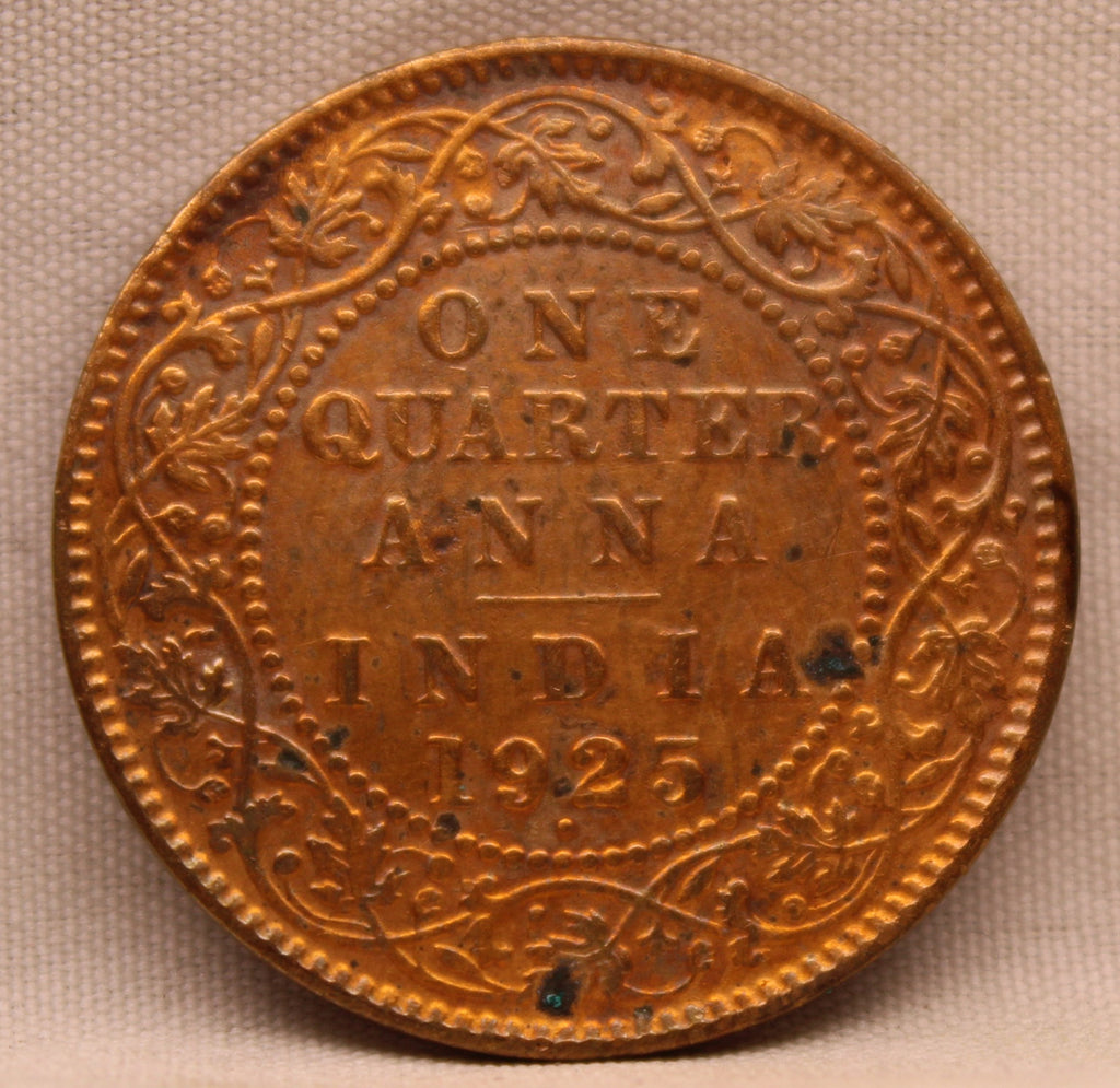 Quarter Anna 1925 George V Copper coins
