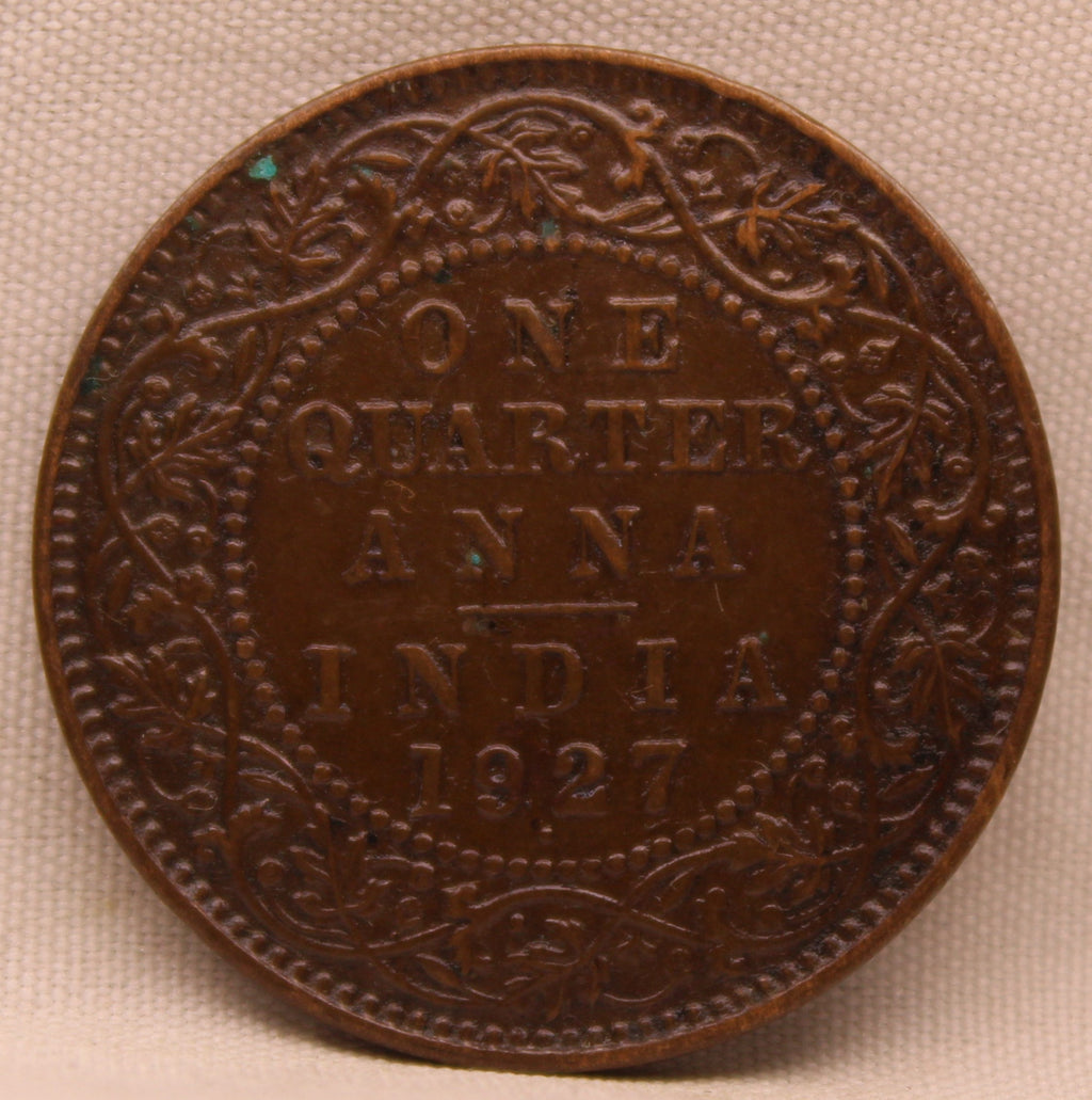 Quarter Anna 1927 George V Copper coins