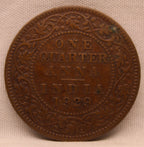 Quarter  Anna 1929 George V Copper coins