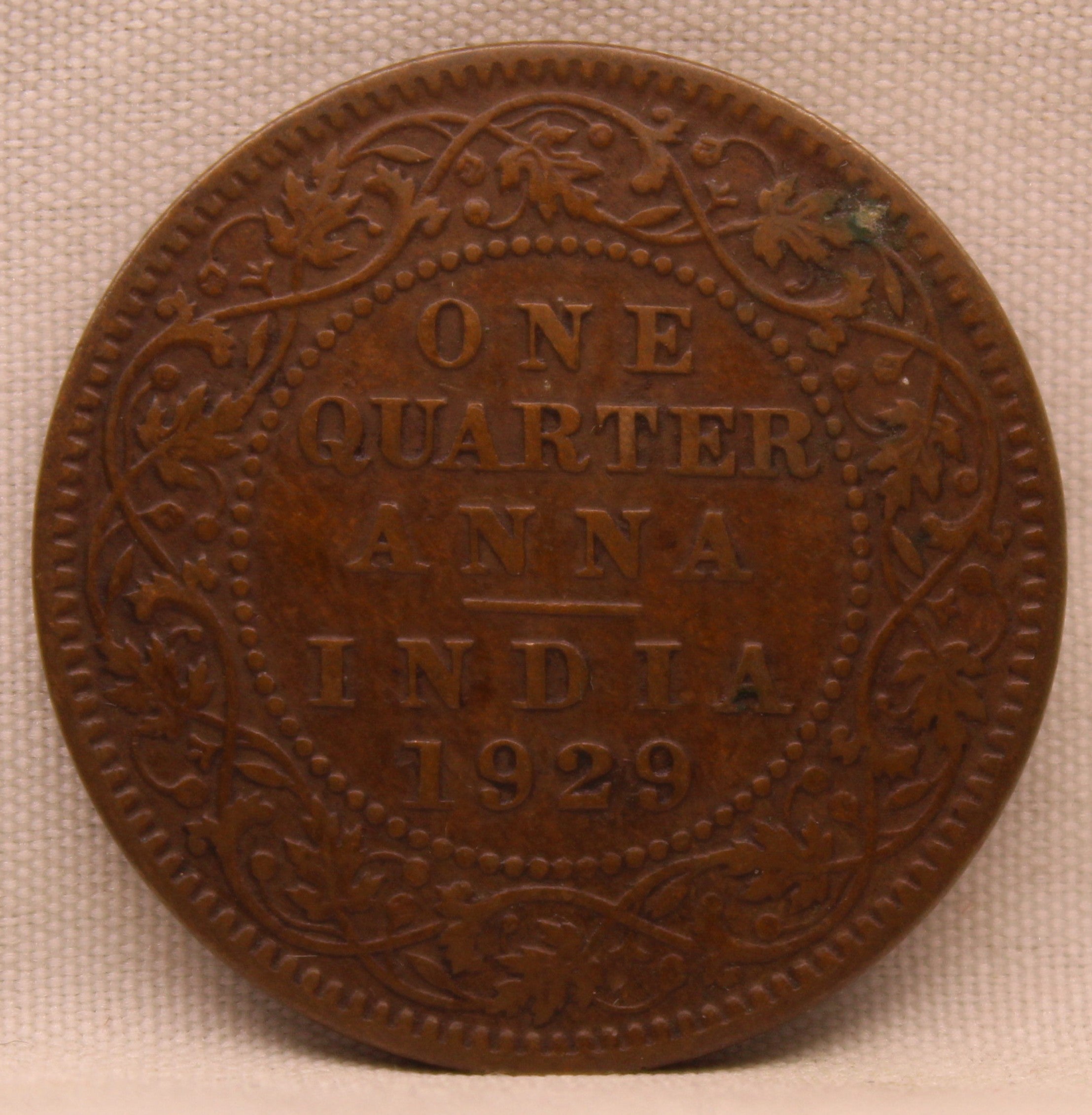 Quarter  Anna 1929 George V Copper coins