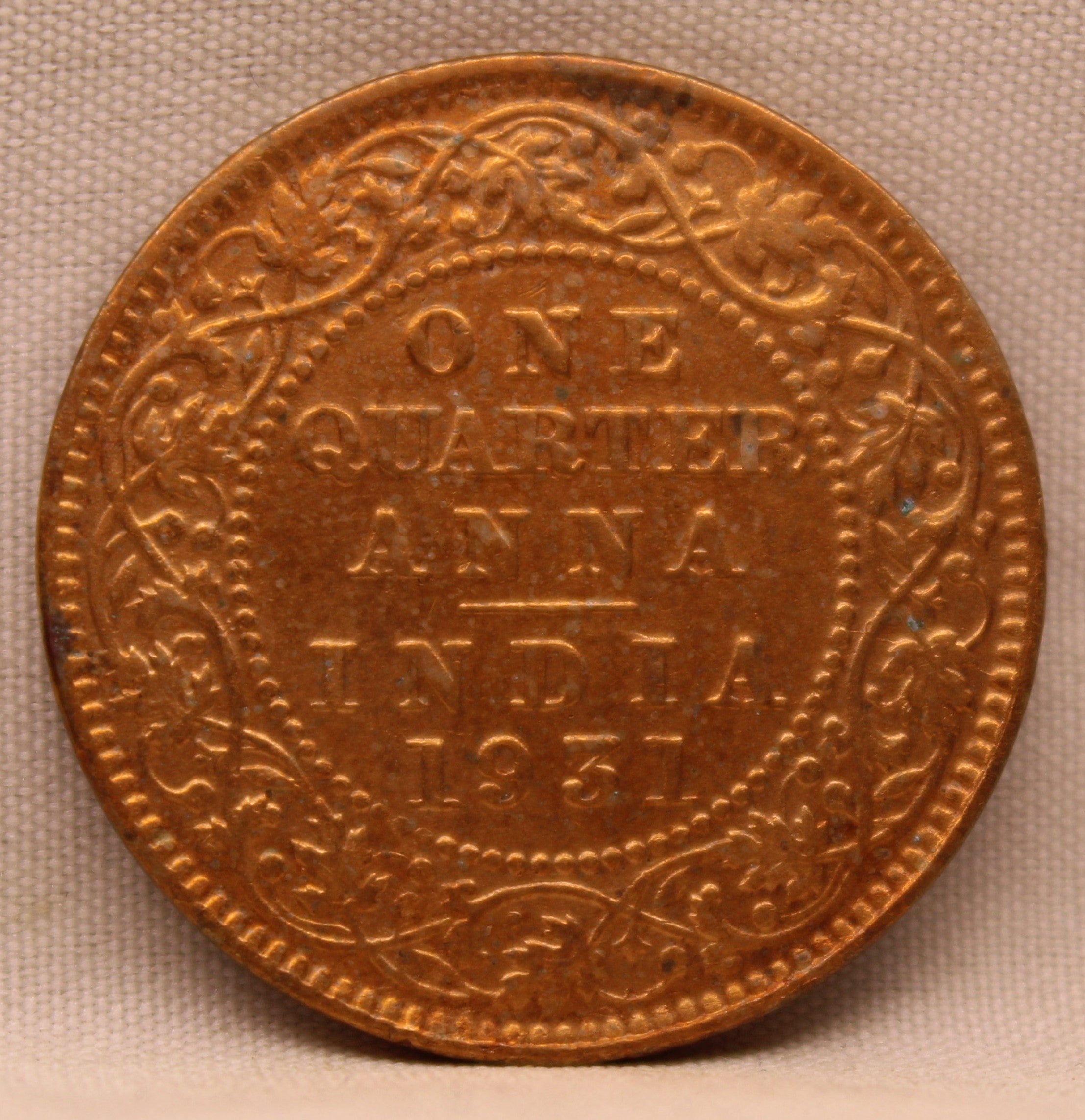 Quarter  Anna 1931 George V Copper coins
