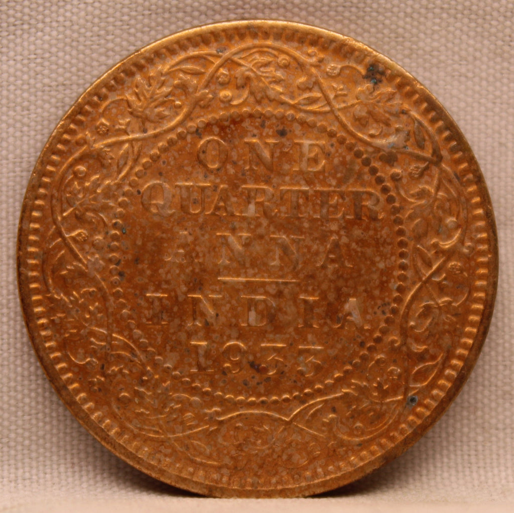 Quarter  Anna 1933 George V Copper coins