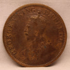 Quarter  Anna 1934 George V Copper coins