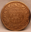 Quarter  Anna 1911 George V Copper coins