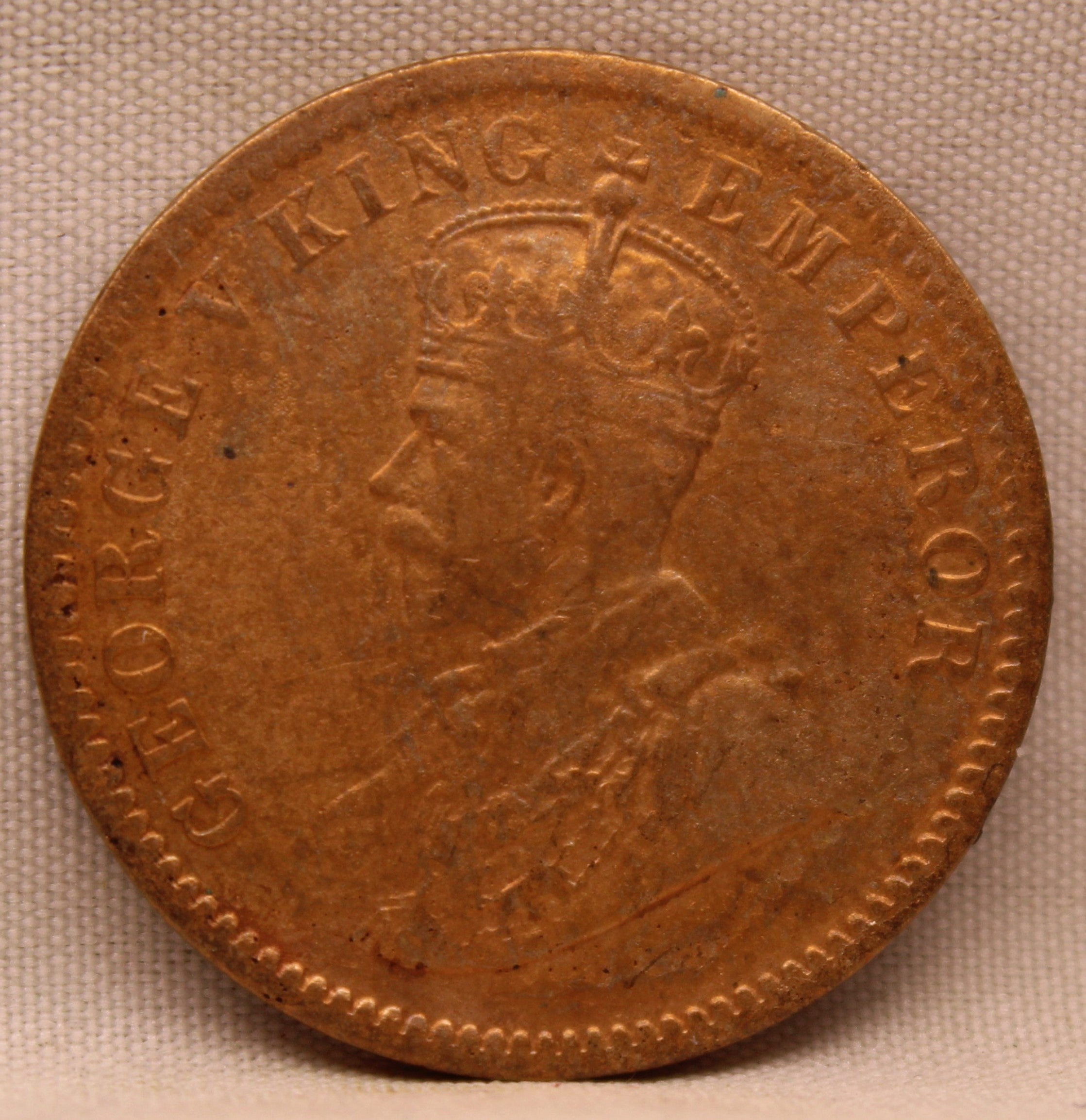 Quarter  Anna 1911 George V Copper coins