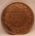 Quarter  Anna 1911 George V Copper coins