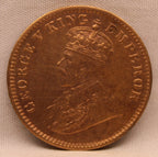 Quarter  Anna 1911 George V Copper coins