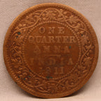 Quarter Anna 1911 George V Copper coins