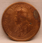 Quarter Anna 1911 George V Copper coins