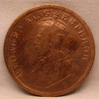 Quarter  Anna 1911 George V Copper coins