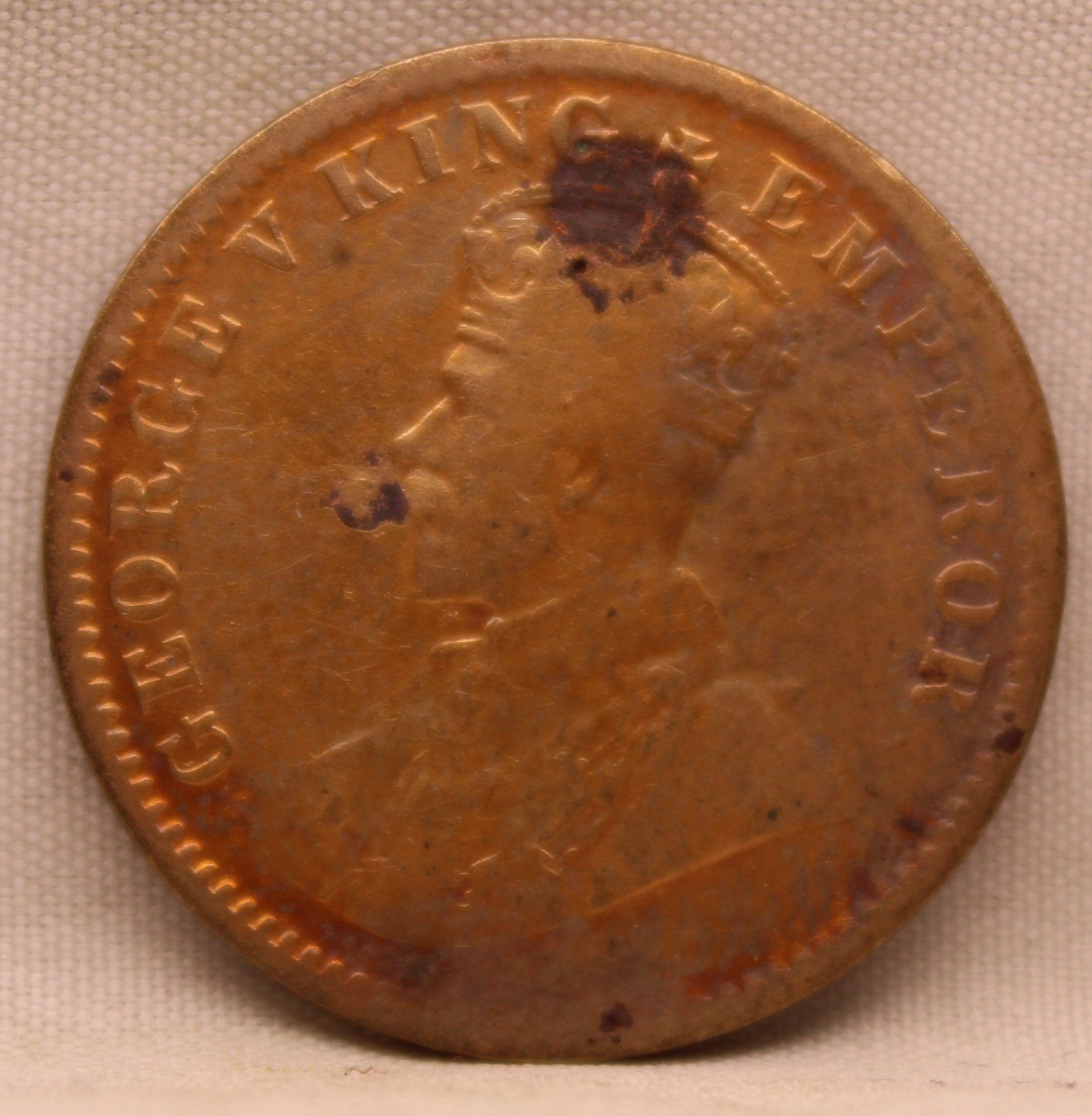 Quarter  Anna 1916 George V Copper coins