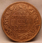 Quarter  Anna 1916 George V Copper coins