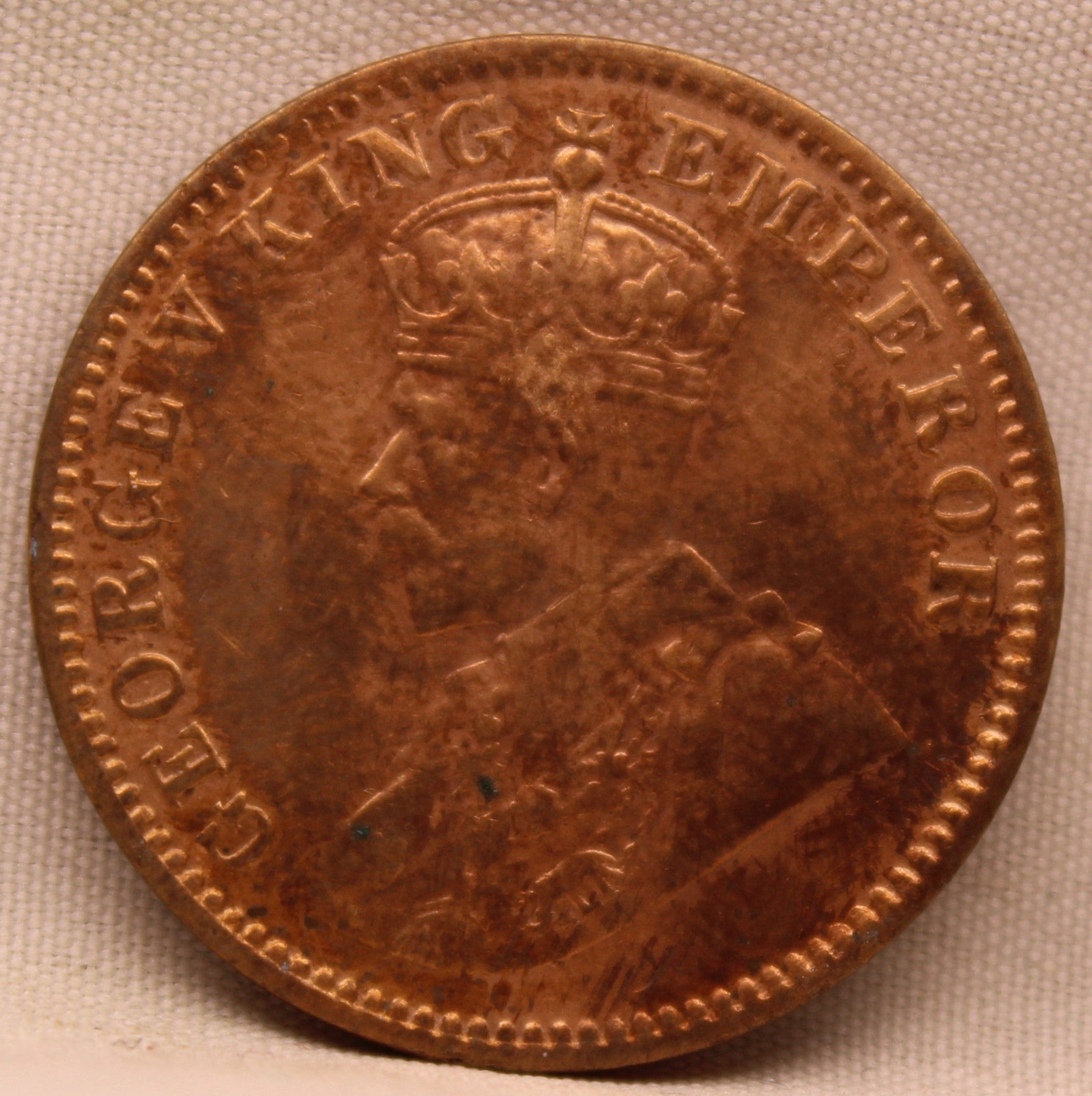 Quarter  Anna 1916 George V Copper coins