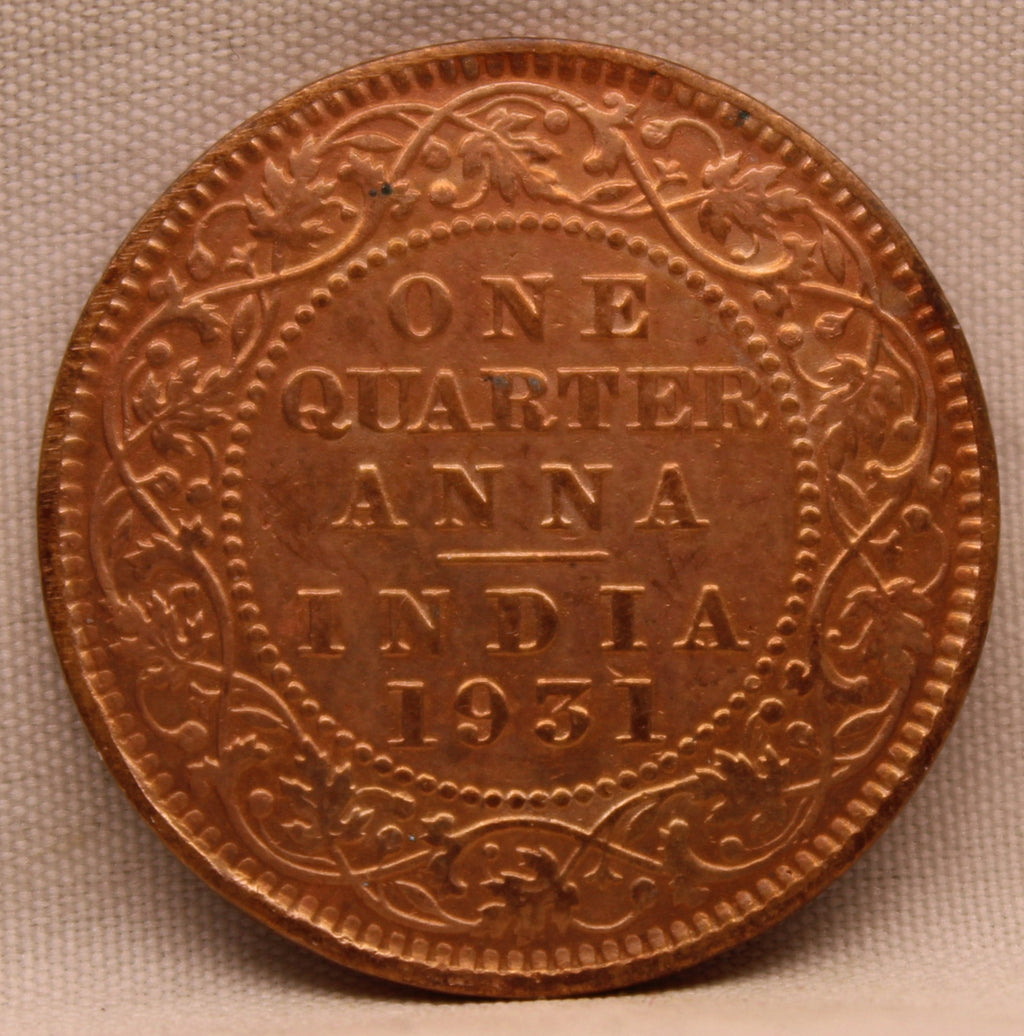 Quarter  Anna 1931 George V Copper coins