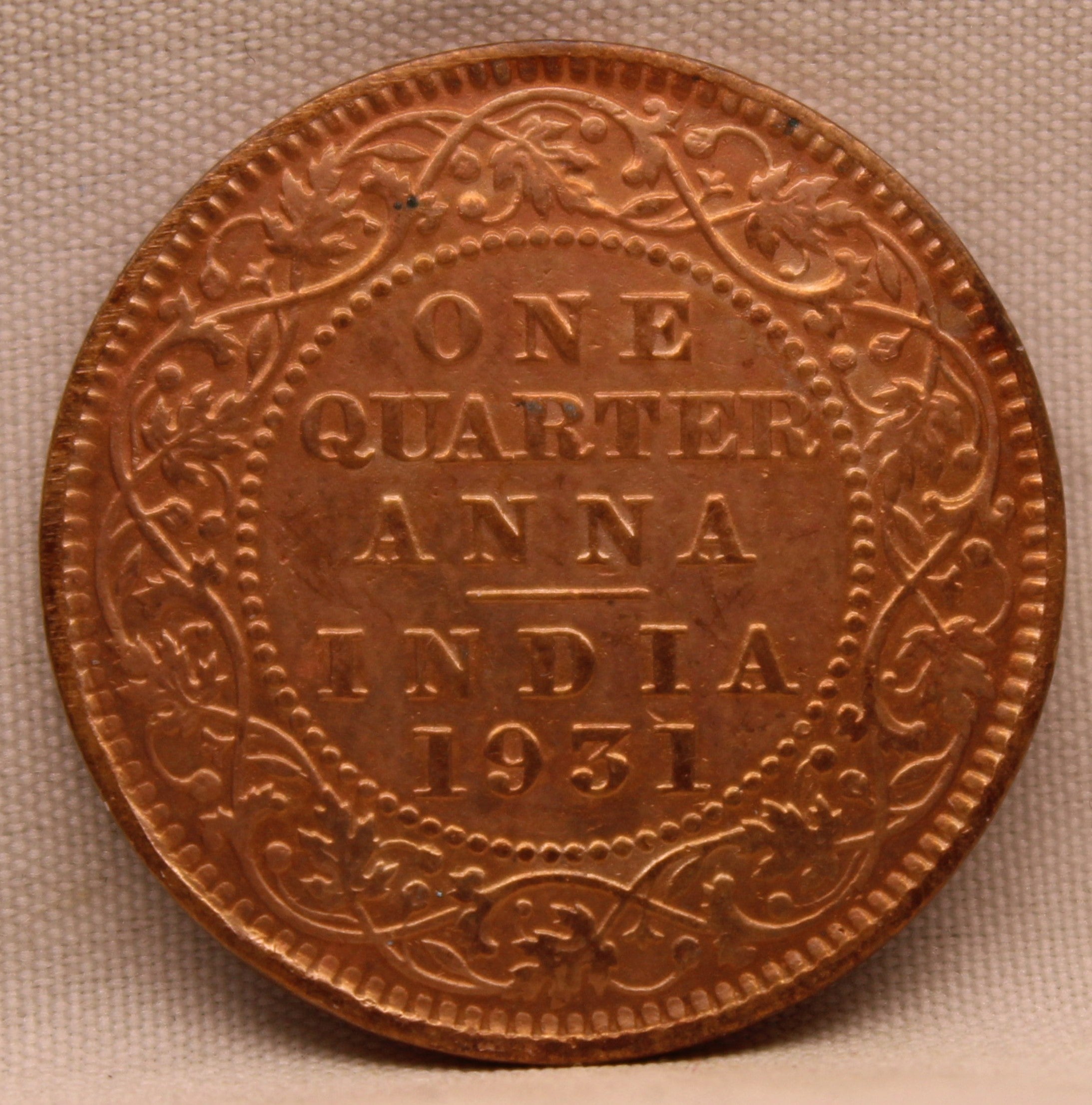 Quarter  Anna 1931 George V Copper coins