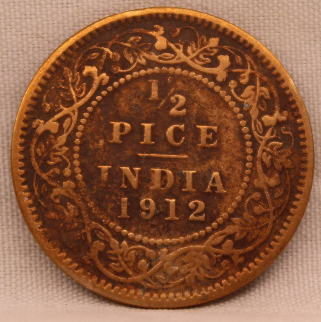 Half Pice 1912 George V Bronze coins