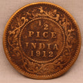 Half Pice 1912 George V Bronze coins