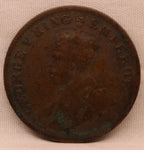 Quarter Anna 1912 George V Copper coins