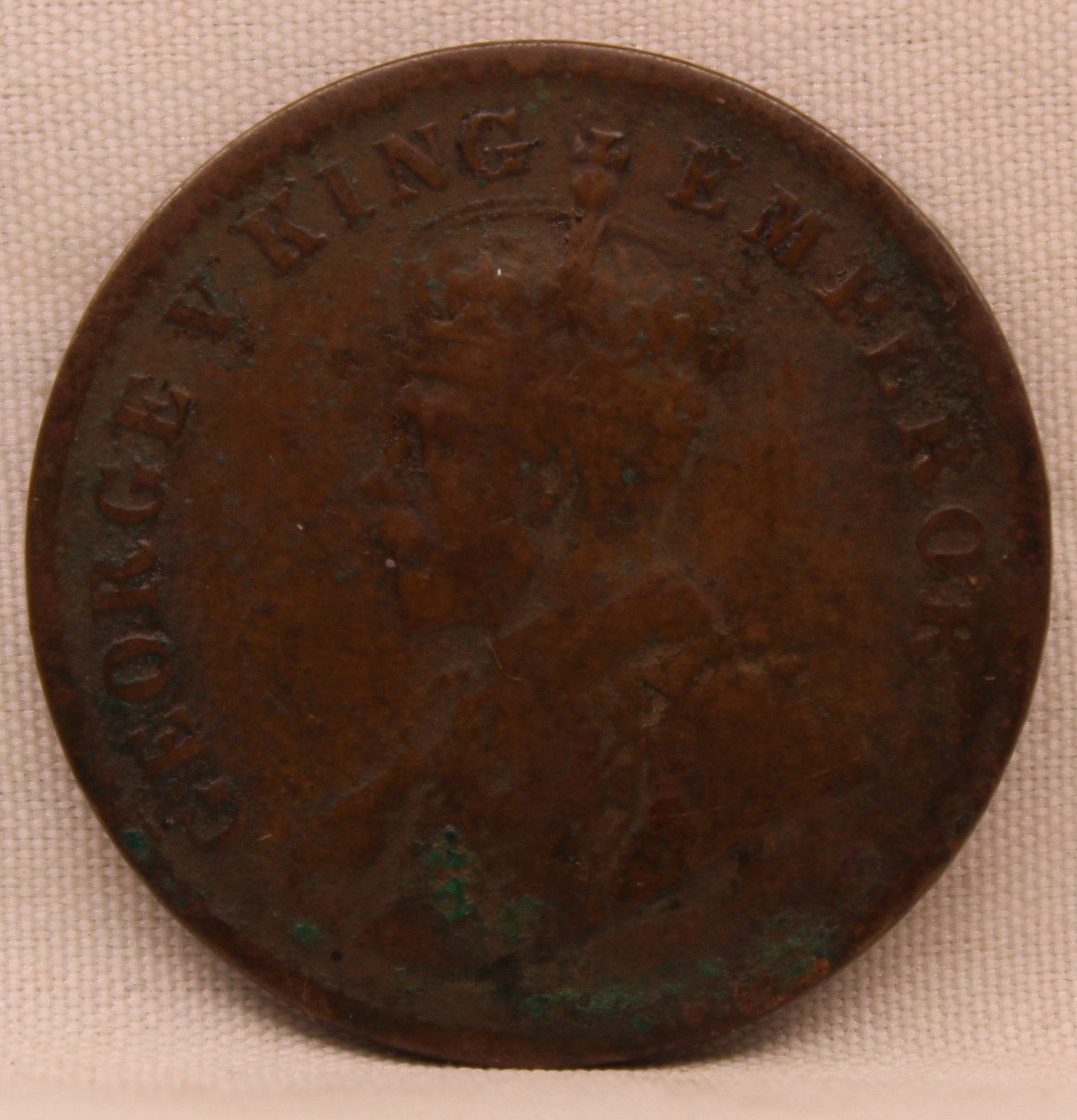 Quarter Anna 1912 George V Copper coins