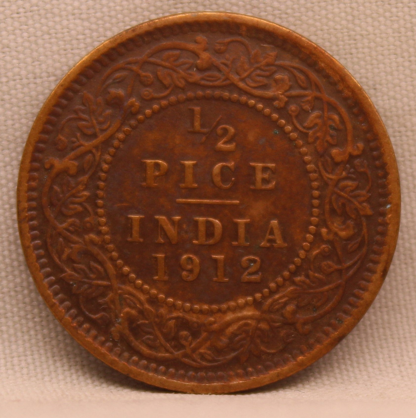 Half Pice 1912 George V Bronze coins