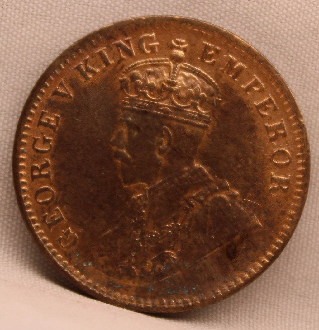 Quarter Anna 1912 George V Copper coins