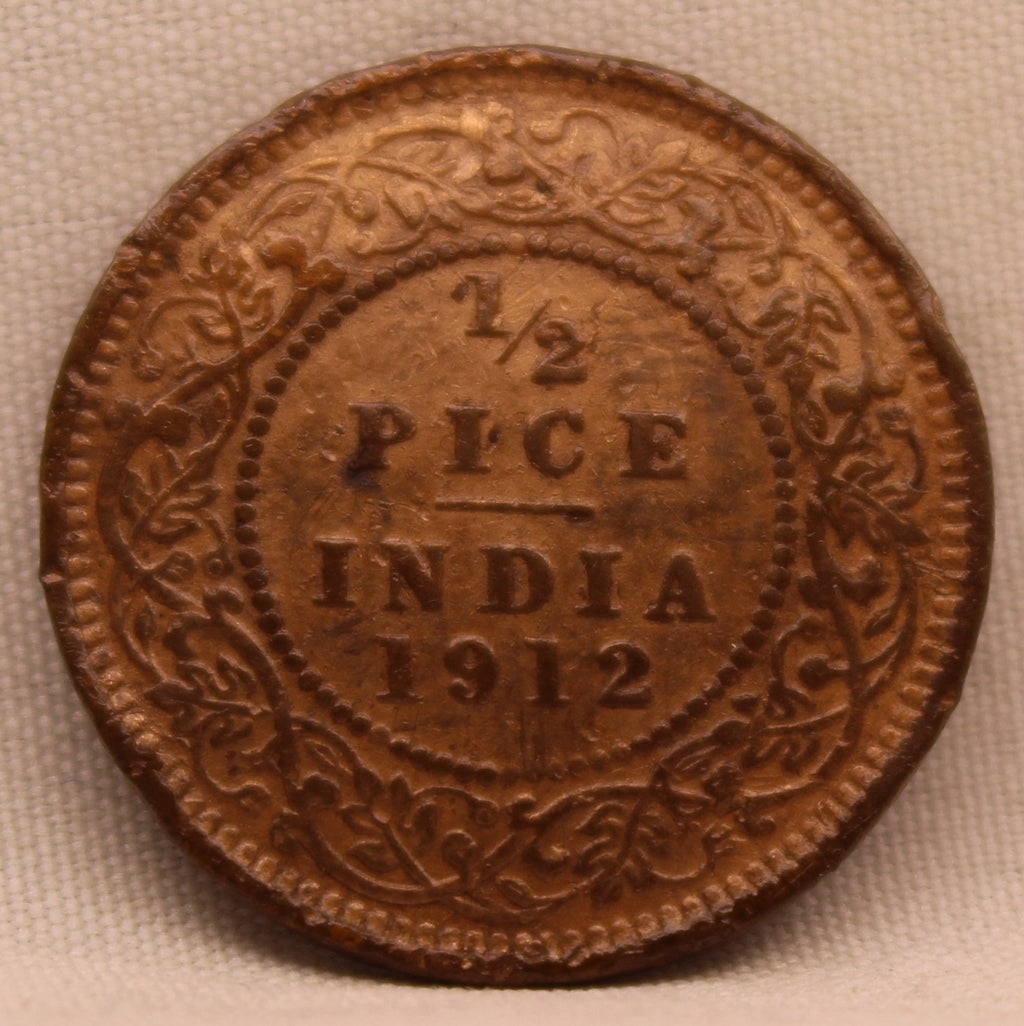 Half Pice 1912 George V Bronze coins