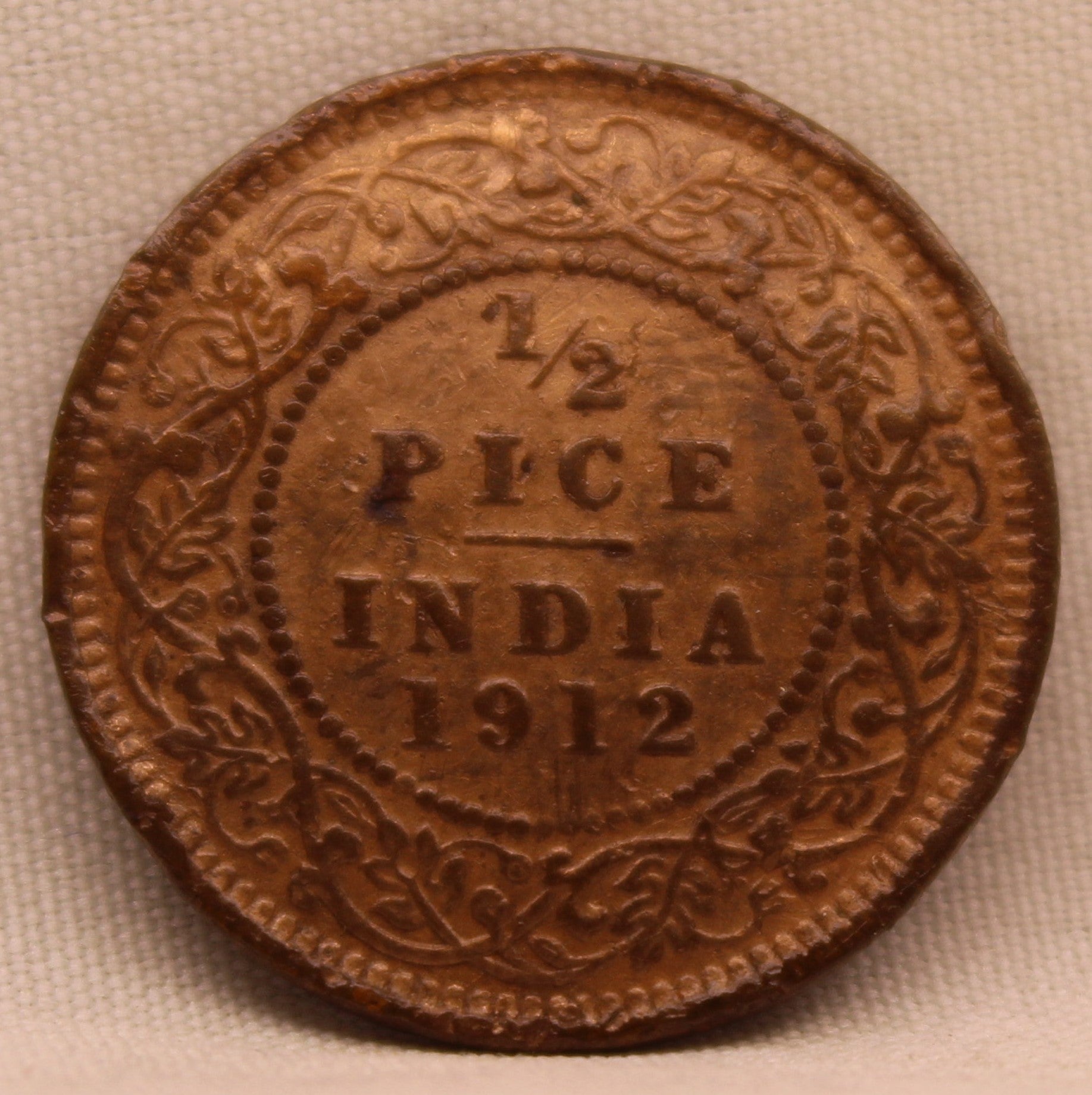 Half Pice 1912 George V Bronze coins