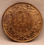 1\12 Anna 1913 George V coins