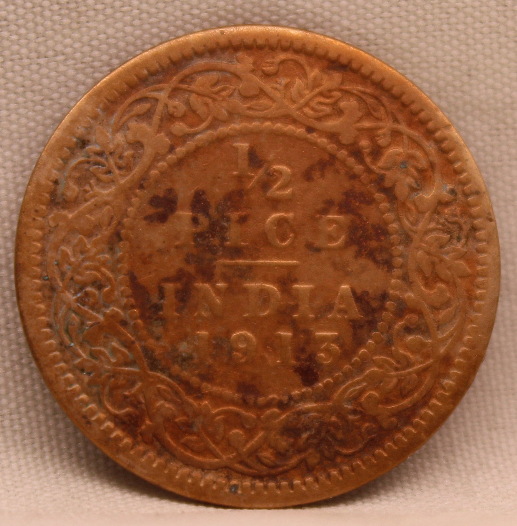 Half Pice 1913 George V coins