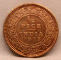 Half Pice 1913 George V coins