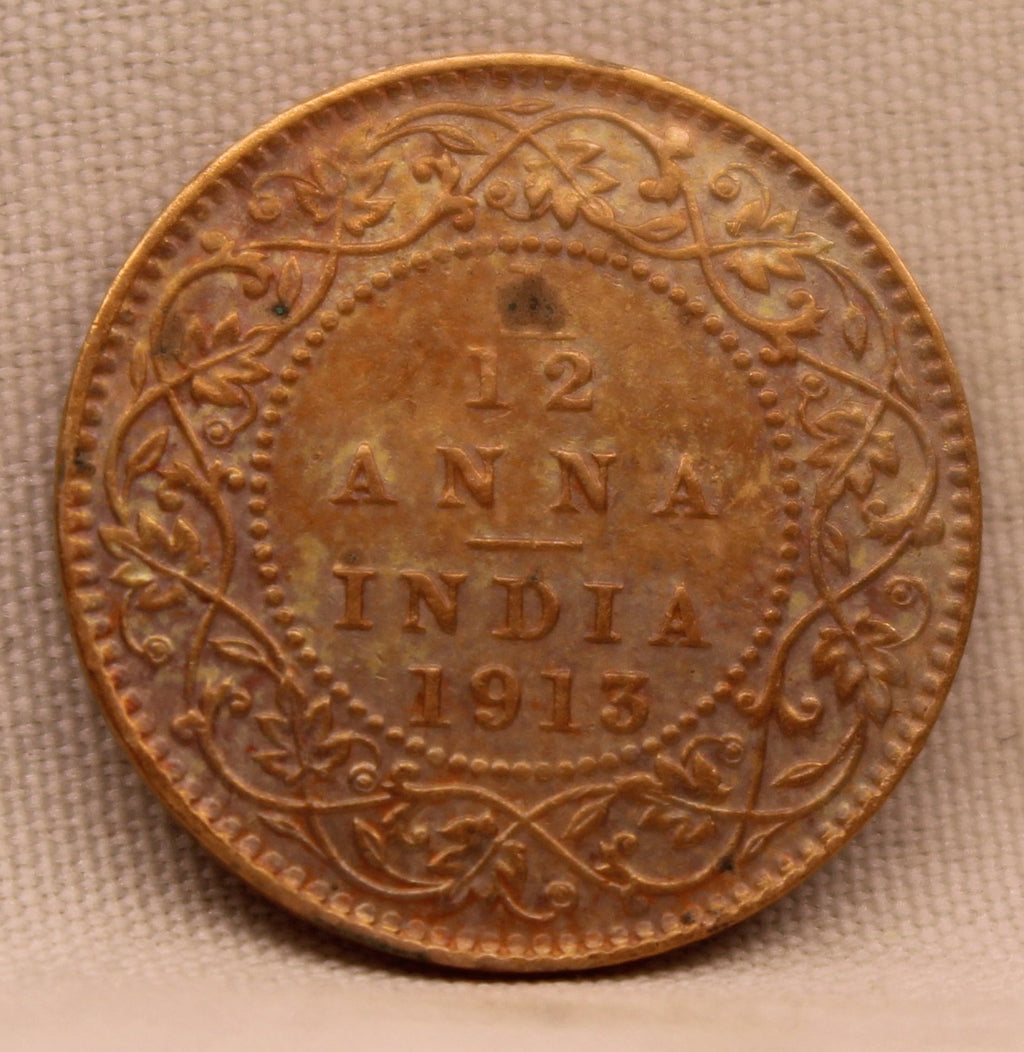 1\12 Anna 1913 George V coins
