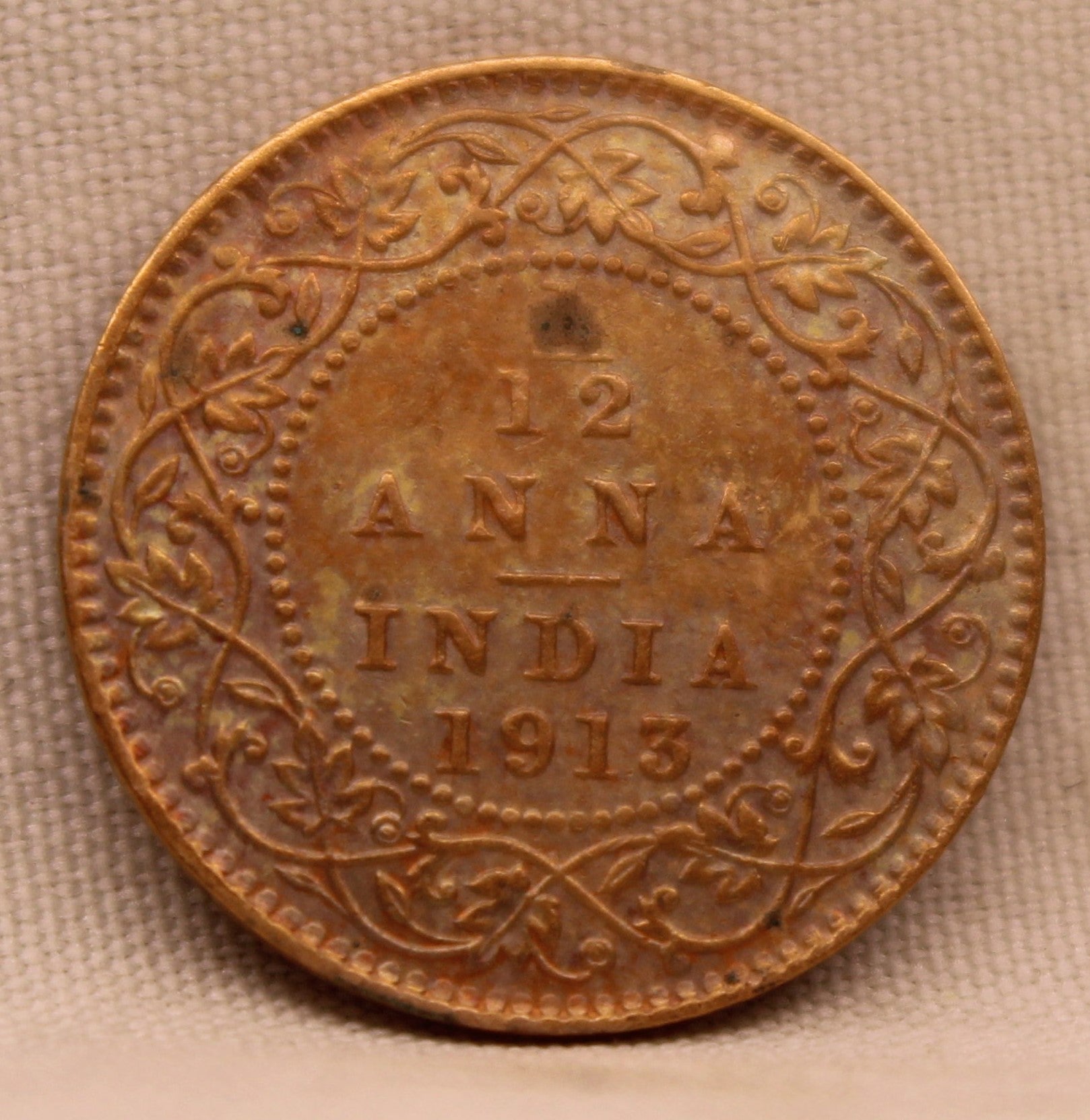 1\12 Anna 1913 George V coins